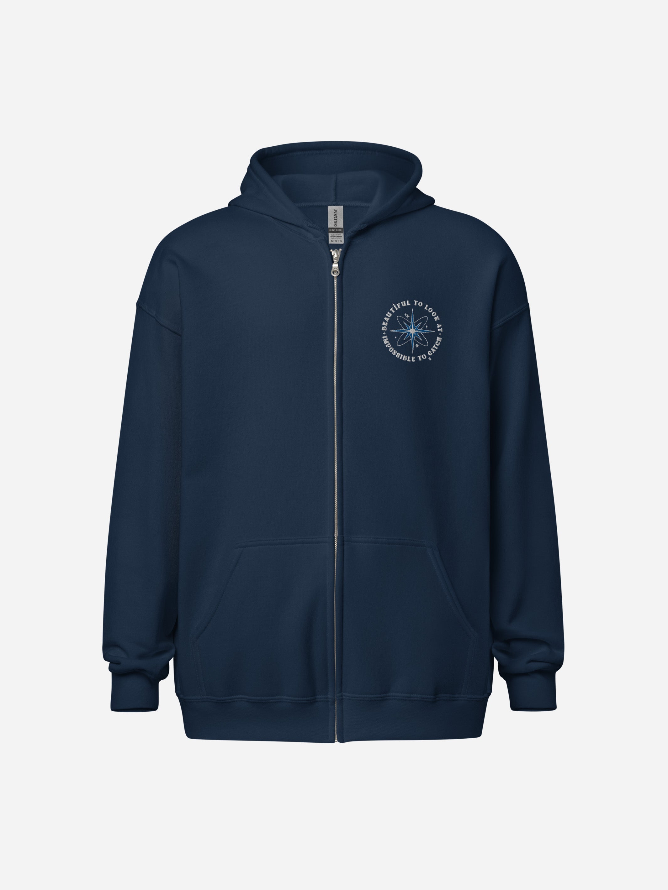 Vel VIsions Navy Zipper Hoodie